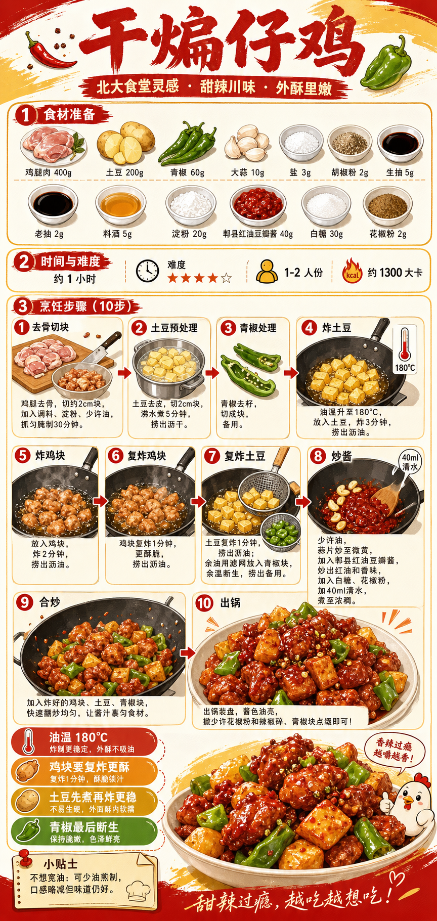 Dry-Fried Chicken Cubes — ingredients and steps overview