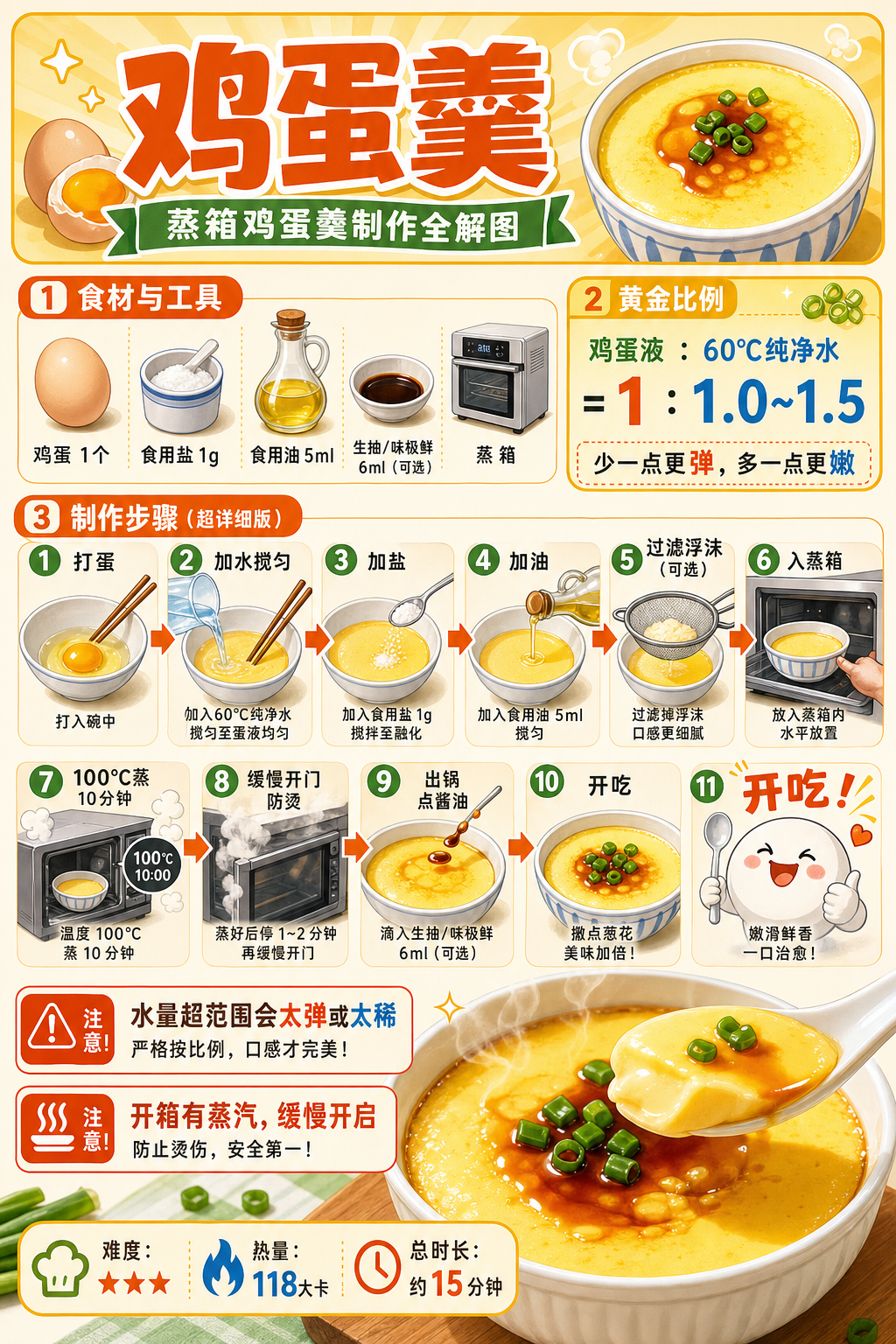 Steamed Egg Custard — ingredients and steps overview