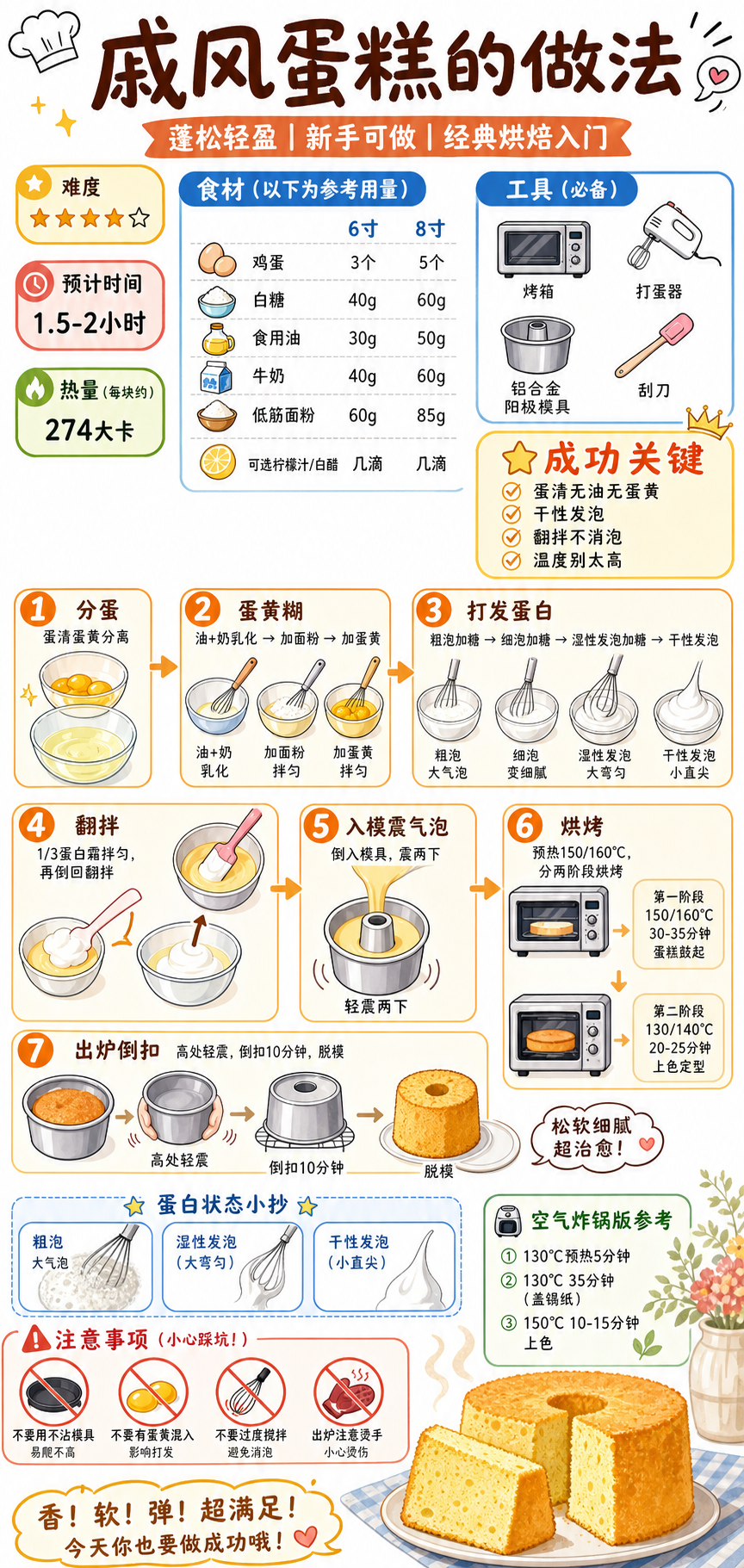 Chiffon Cake — ingredients and steps overview
