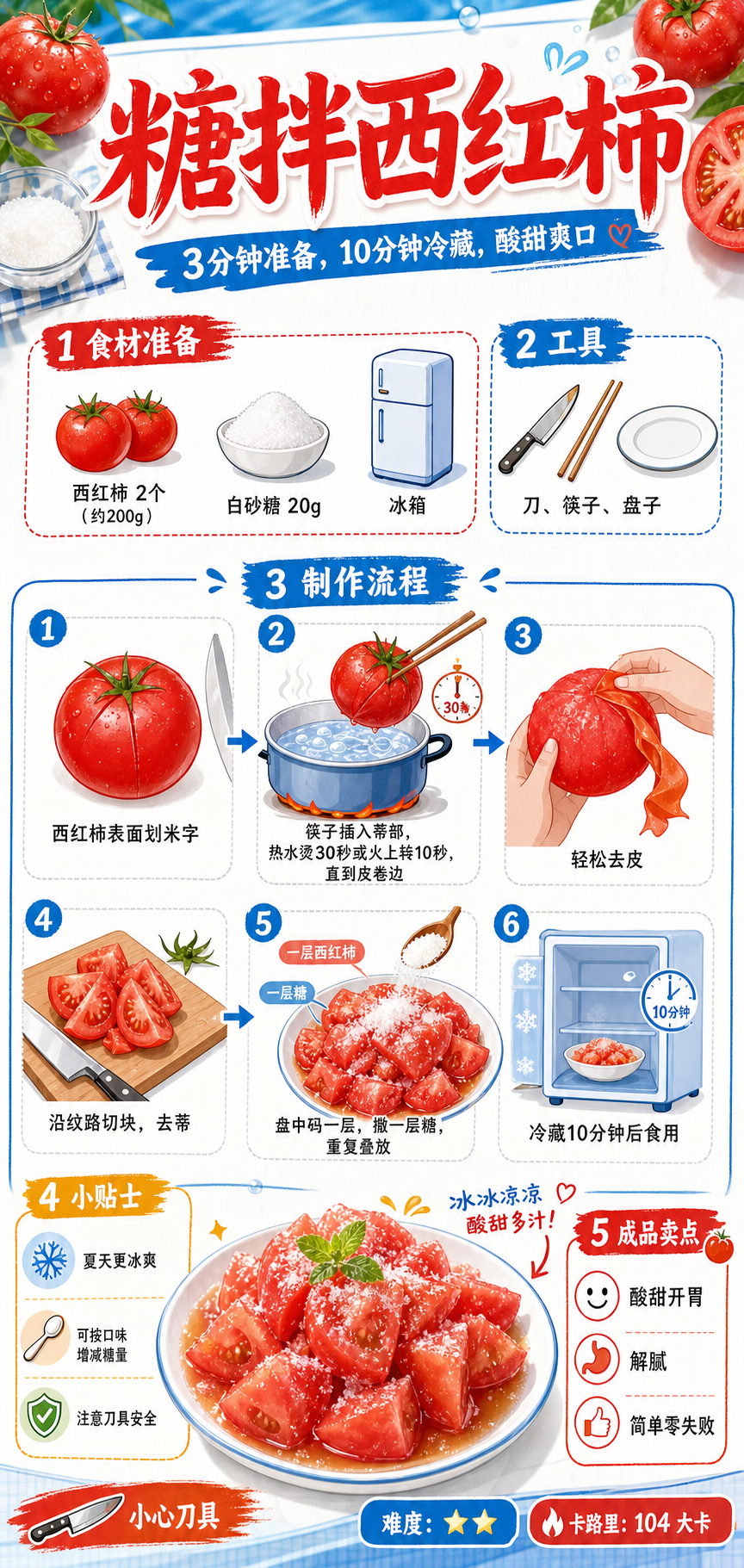 Sugar-Tossed Tomato — ingredients and steps overview