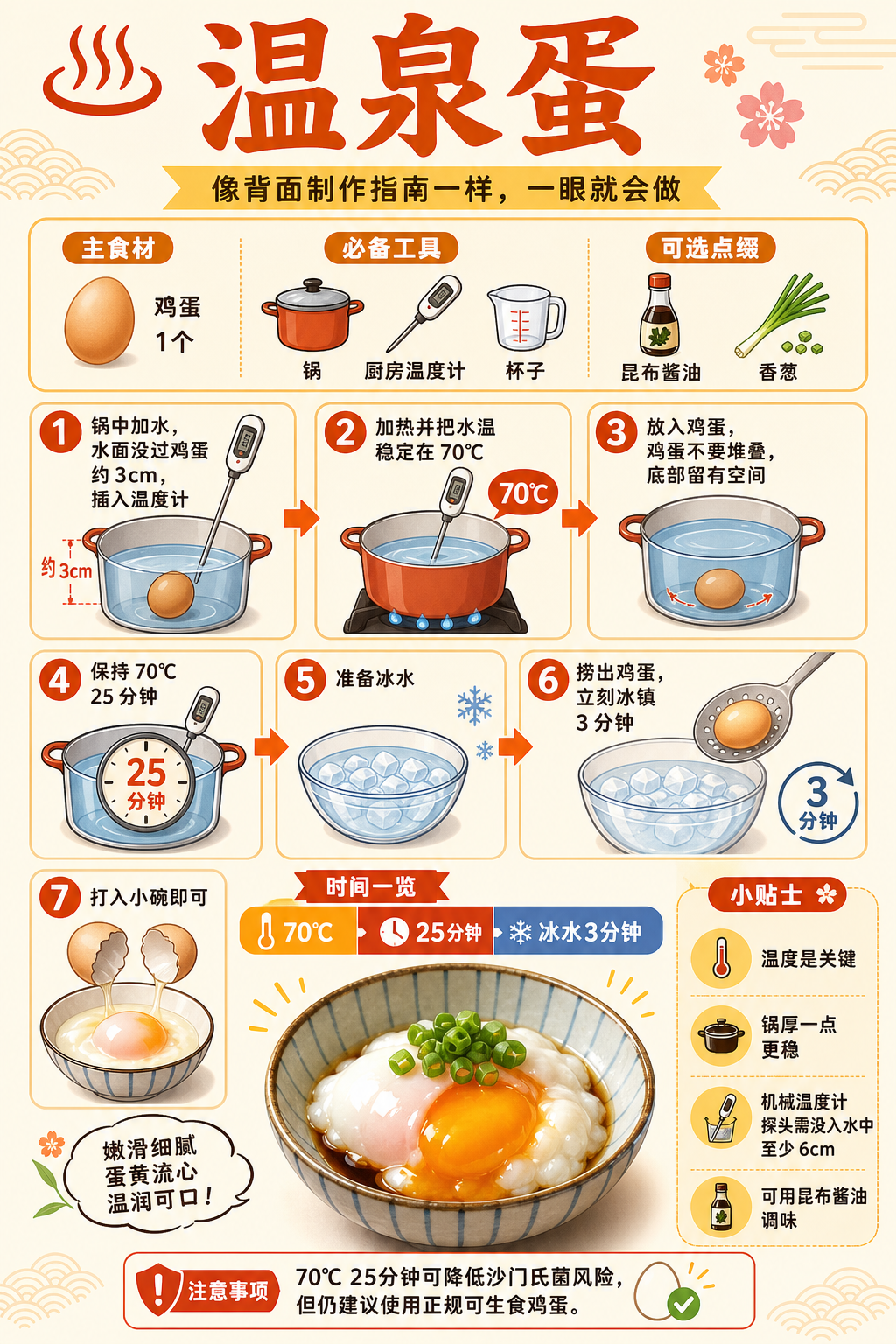 Onsen Egg — ingredients and steps overview