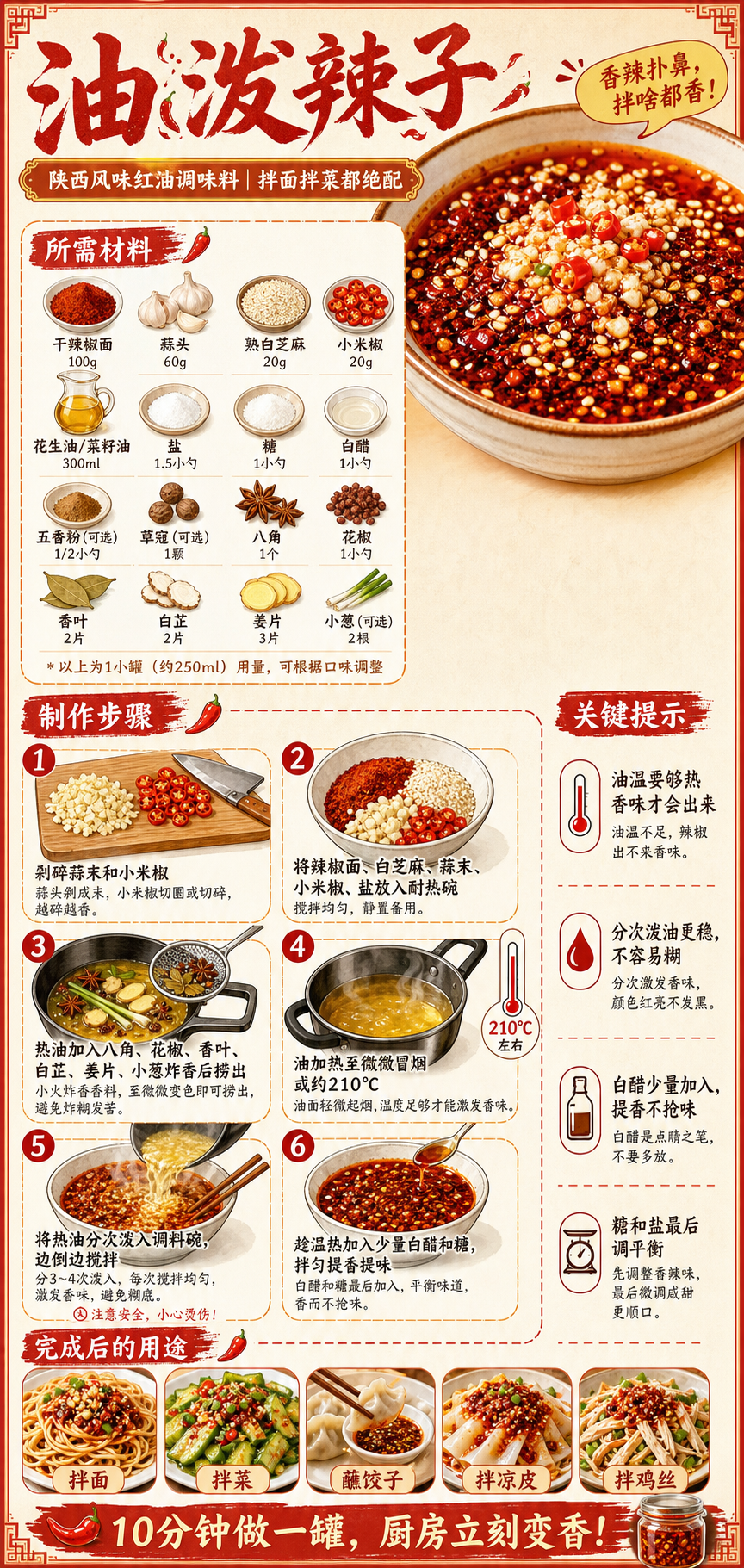 You Po La Zi (Sichuan Chili Oil) — ingredients and steps overview