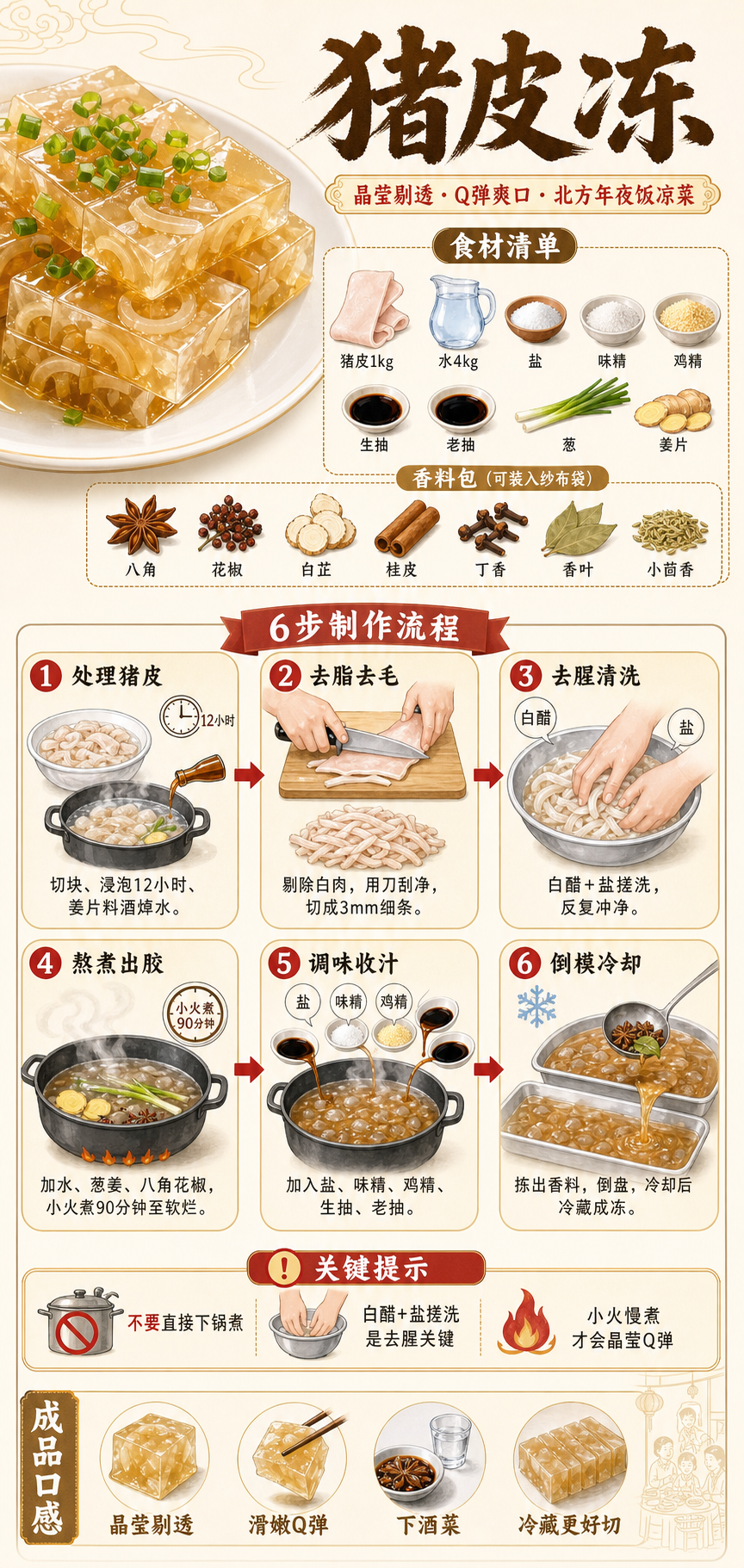 Pork Skin Jelly — ingredients and steps overview