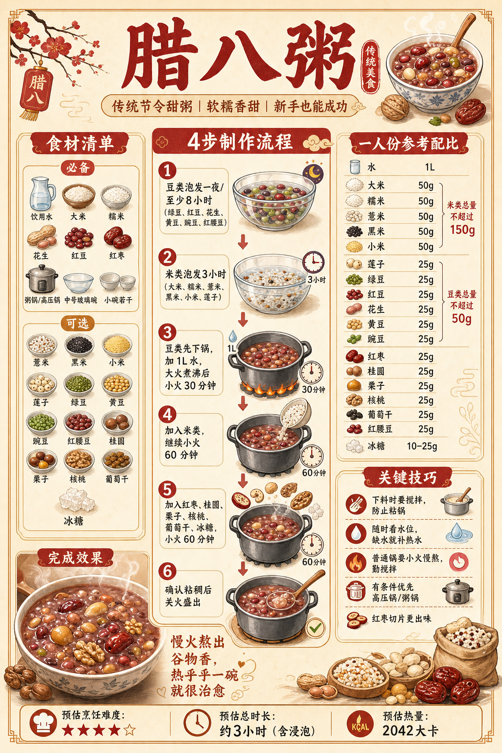 Laba Porridge (Laba Zhou) — ingredients and steps overview