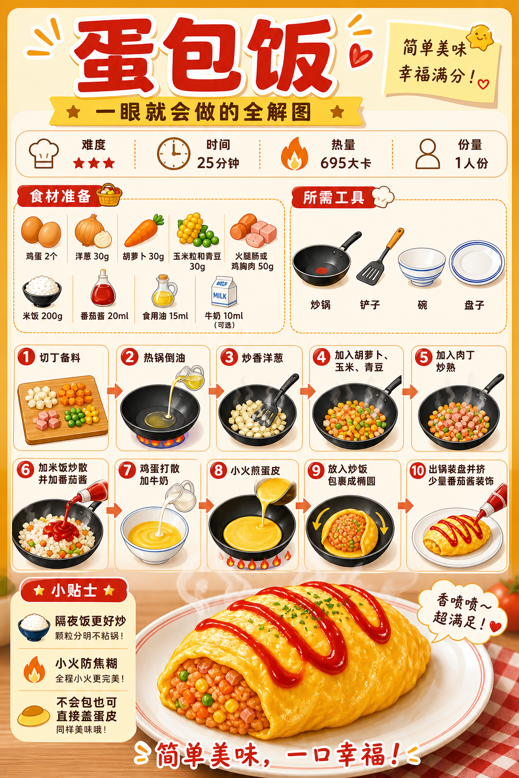 Omelette Rice — ingredients and steps overview