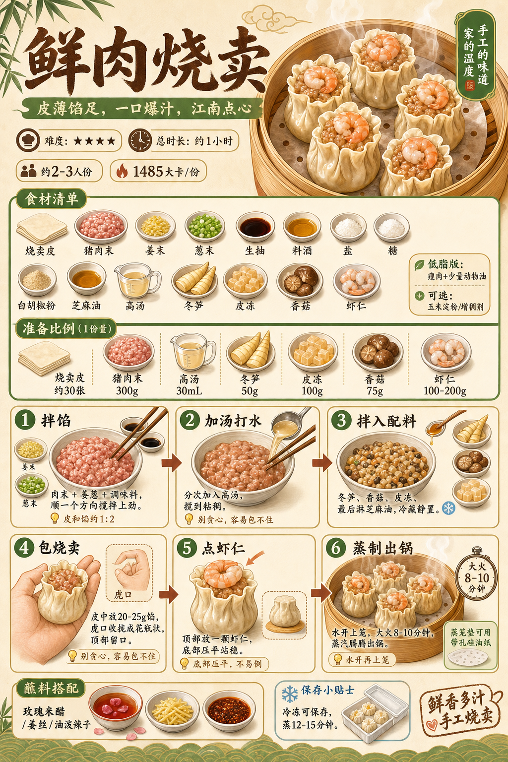 Fresh Pork Shumai — ingredients and steps overview
