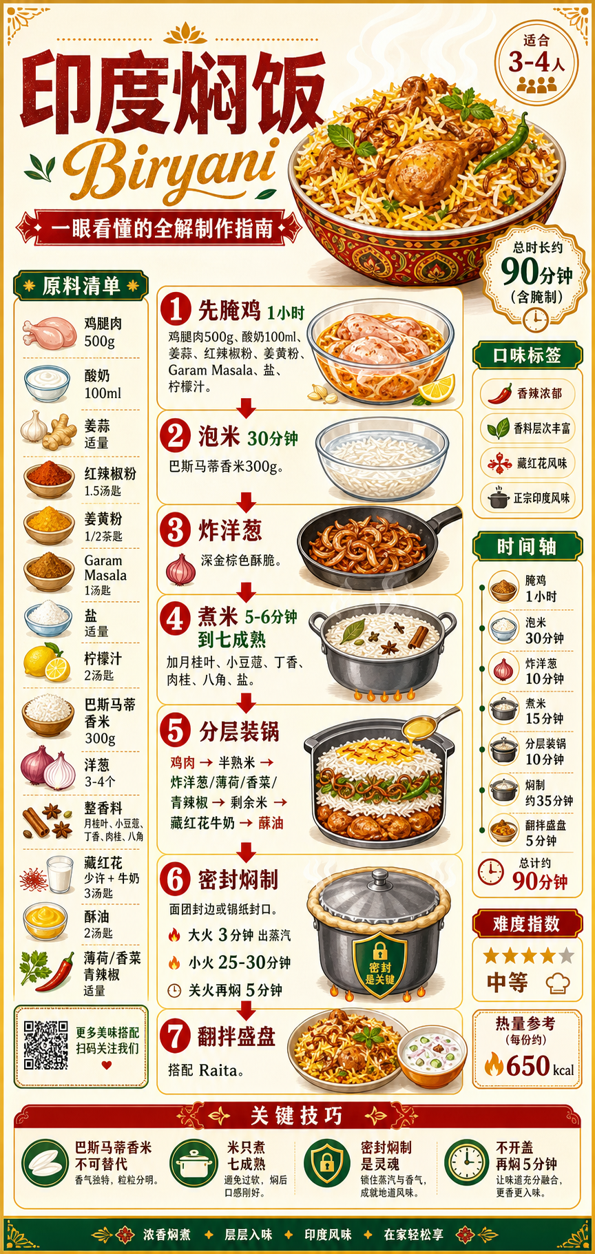 Indian Biryani — ingredients and steps overview