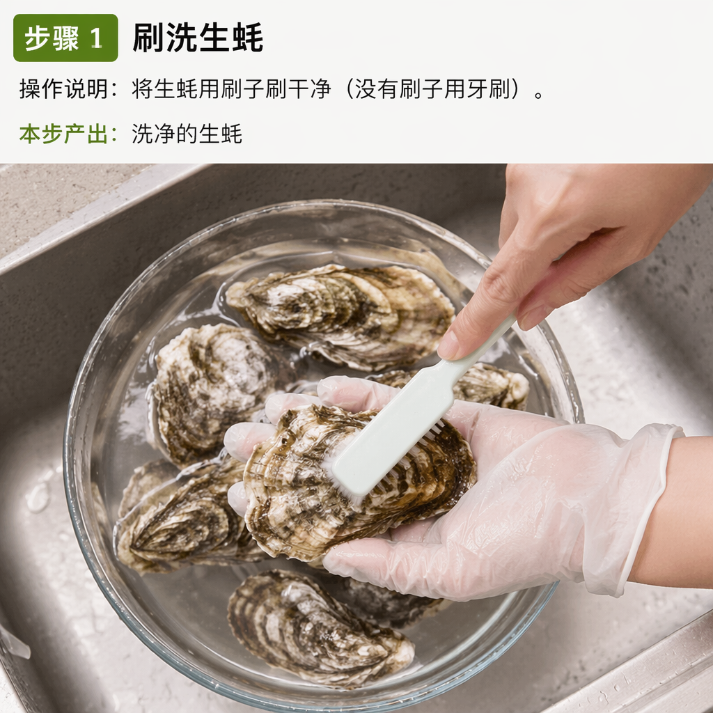 Step 1: Scrub the Oysters