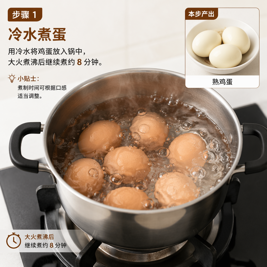 Step 1: Boil Eggs in Cold Water