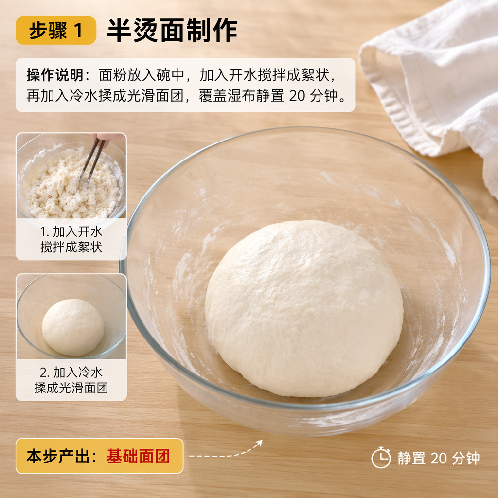 Step 1: Make the Half-Boiled-Water Dough