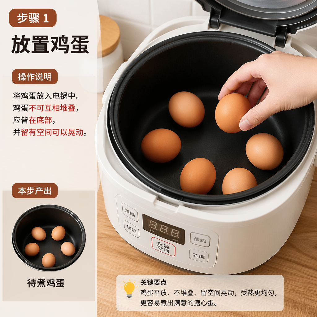 Step 1: Place the Eggs