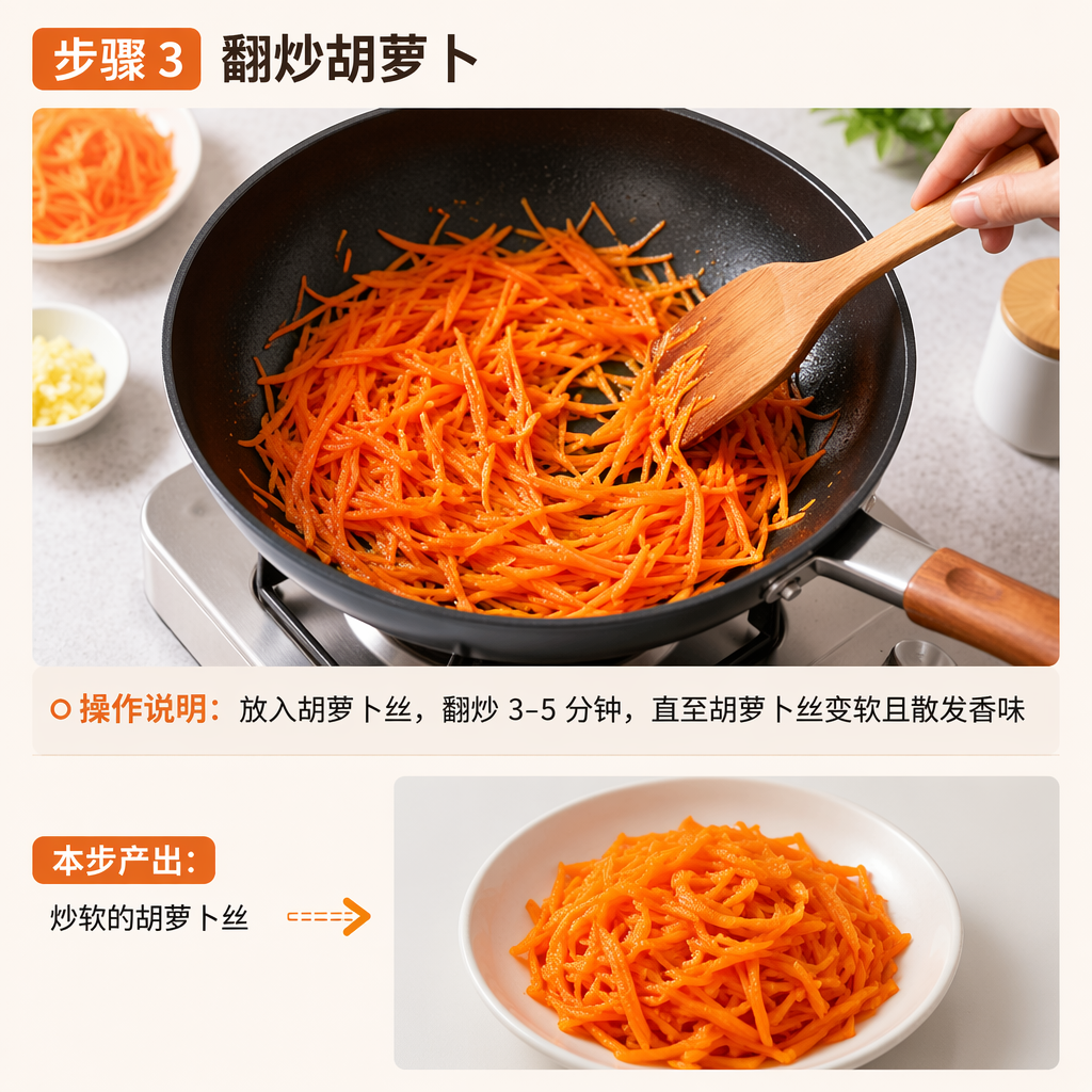 Step 3: Sauté the Carrots