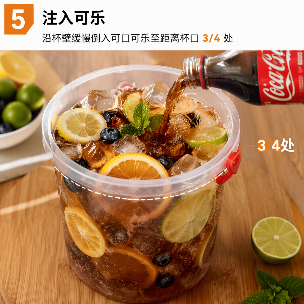 Step 5: Pour in Coca-Cola