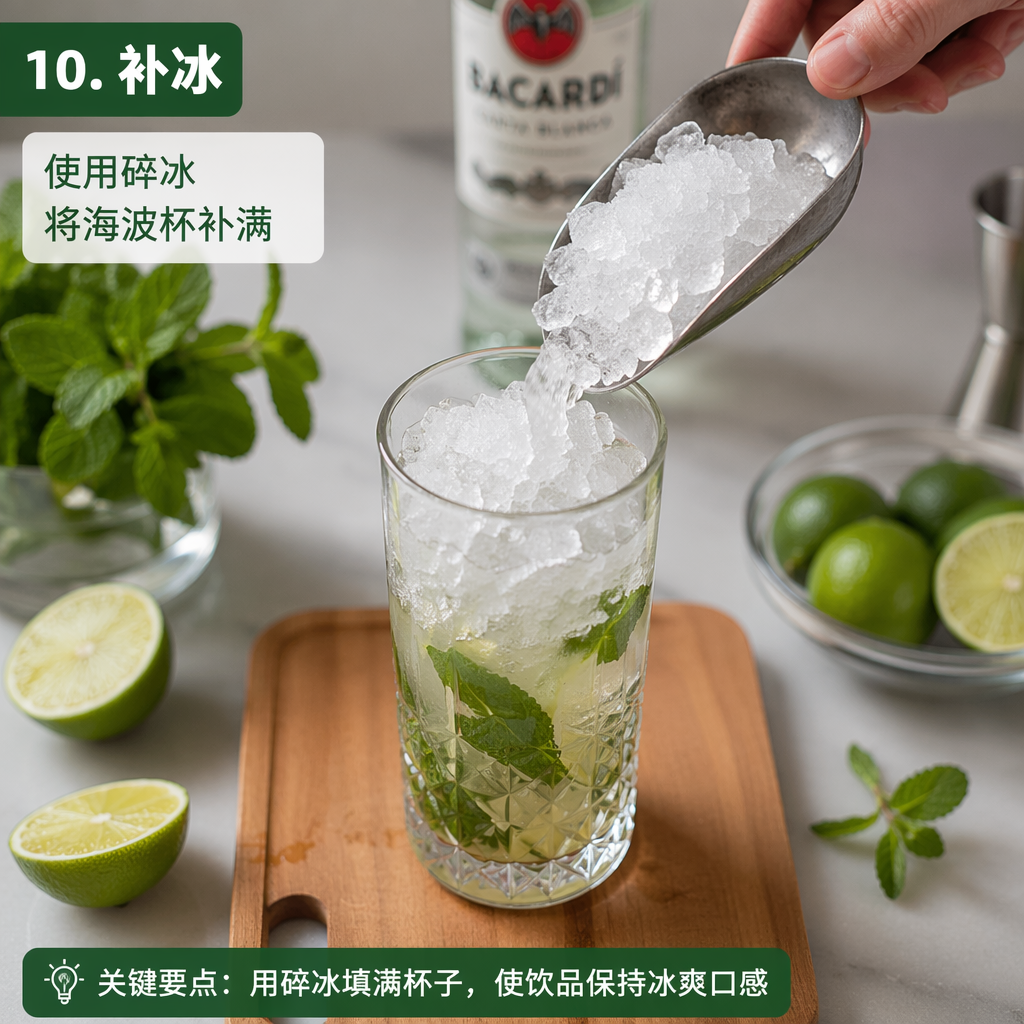 Step 10: Top up with ice