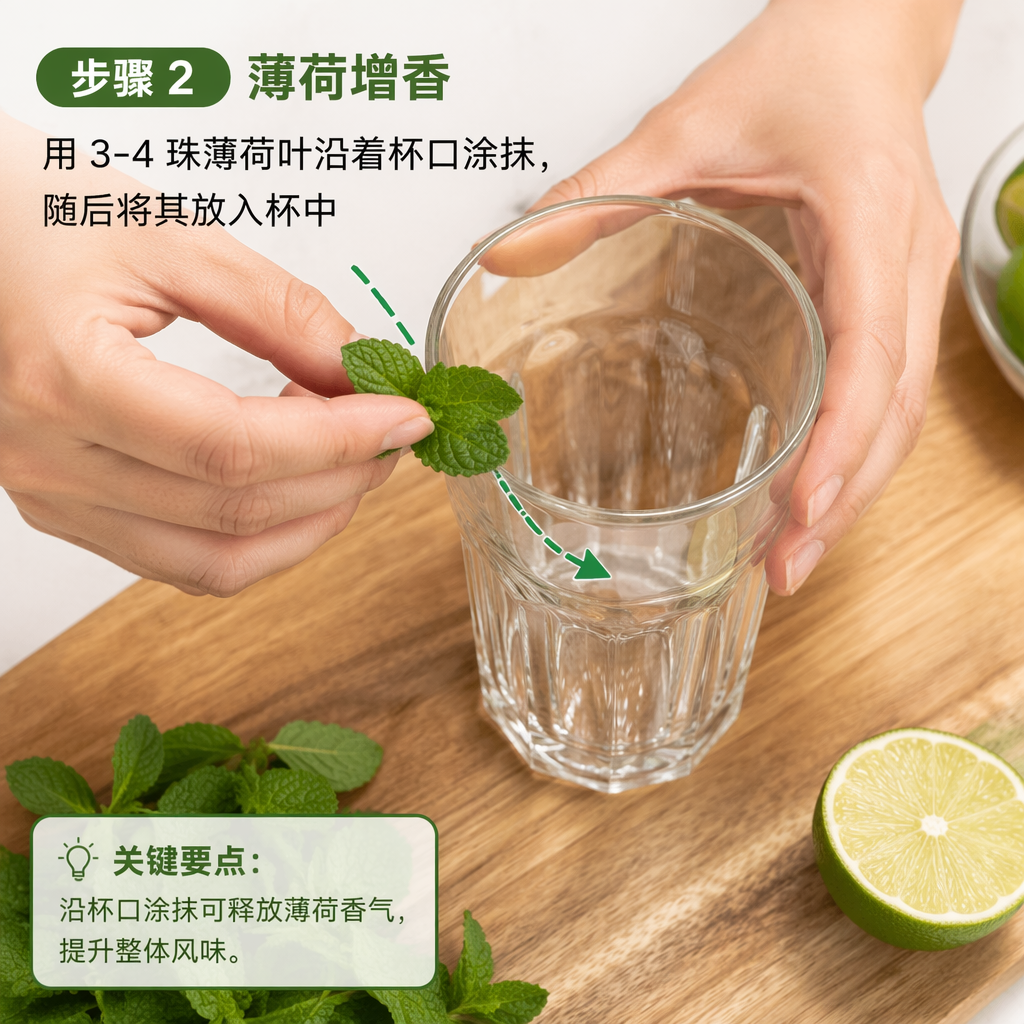 Step 2: Add mint for aroma