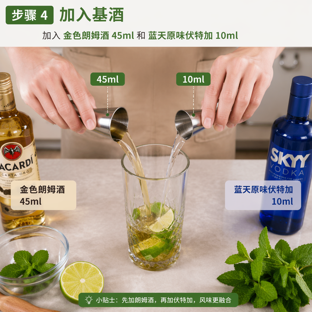 Step 4: Add the base spirits