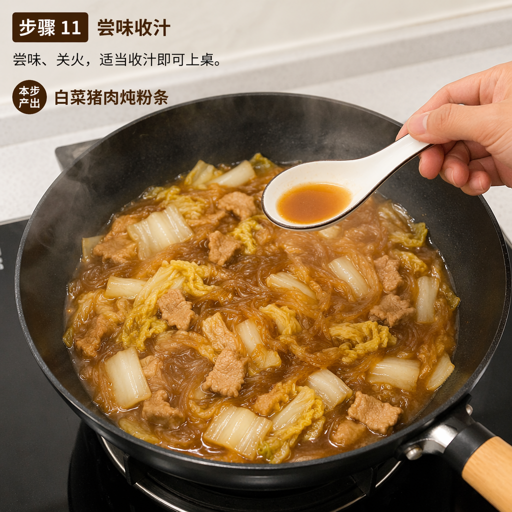 Step 11: Taste and Reduce the Broth
