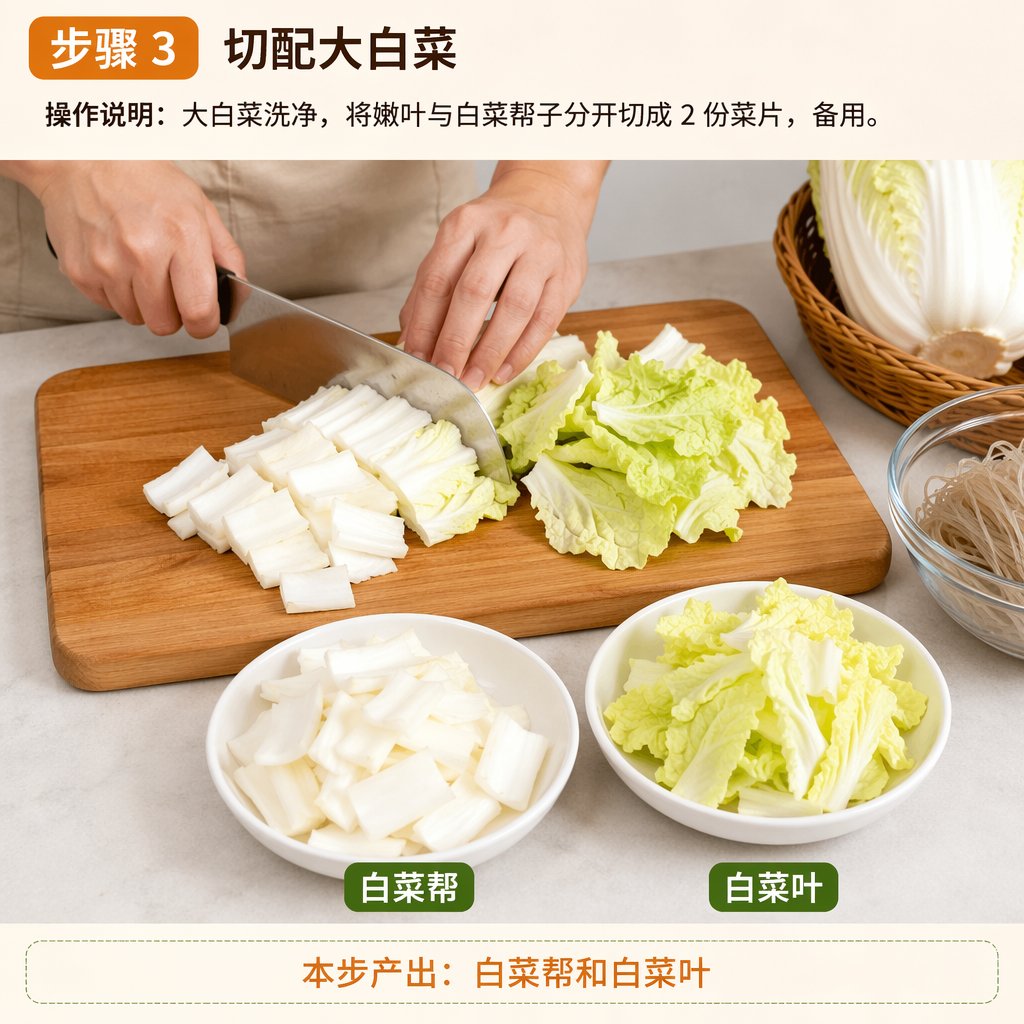 Step 3: Cut the Napa Cabbage