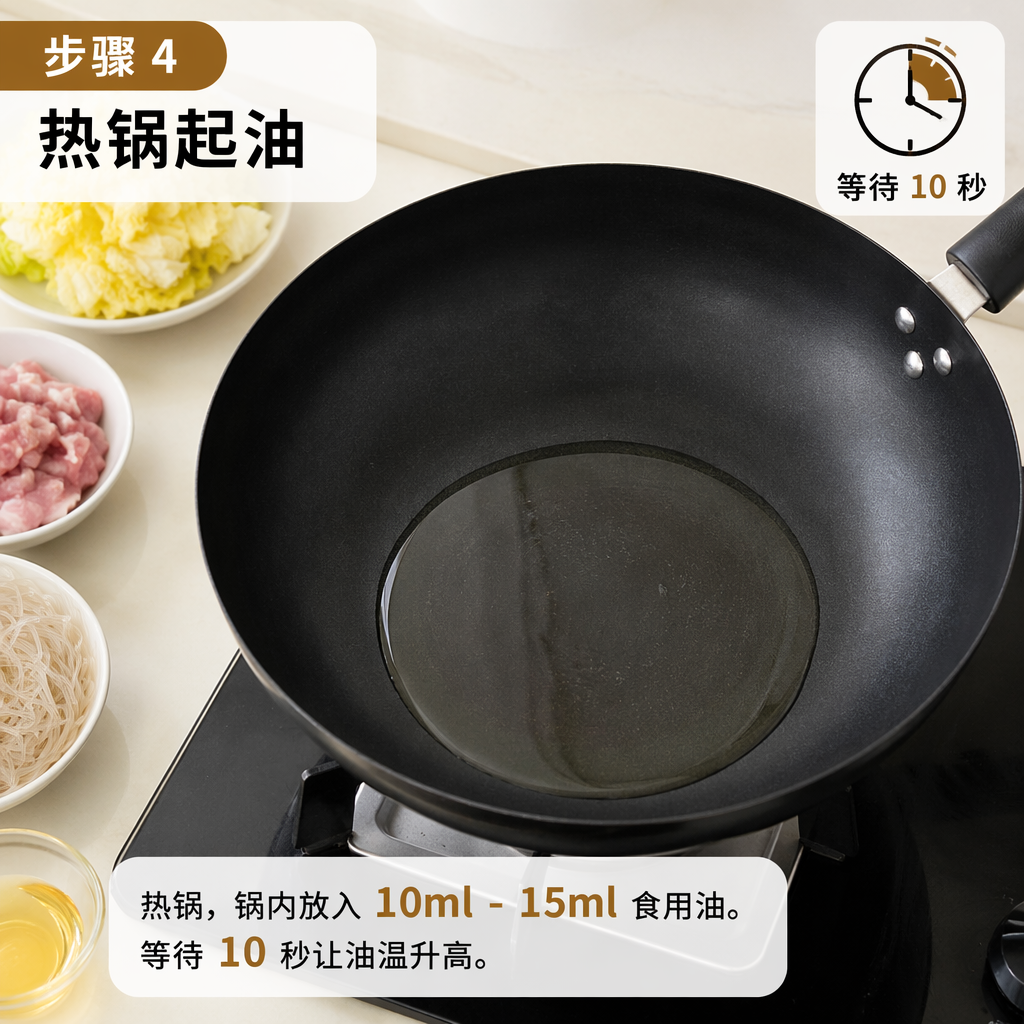 Step 4: Heat the Wok and Oil