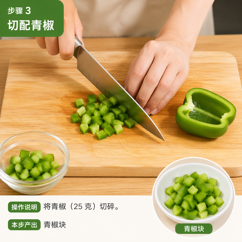 Step 3: Cut the Green Bell Pepper