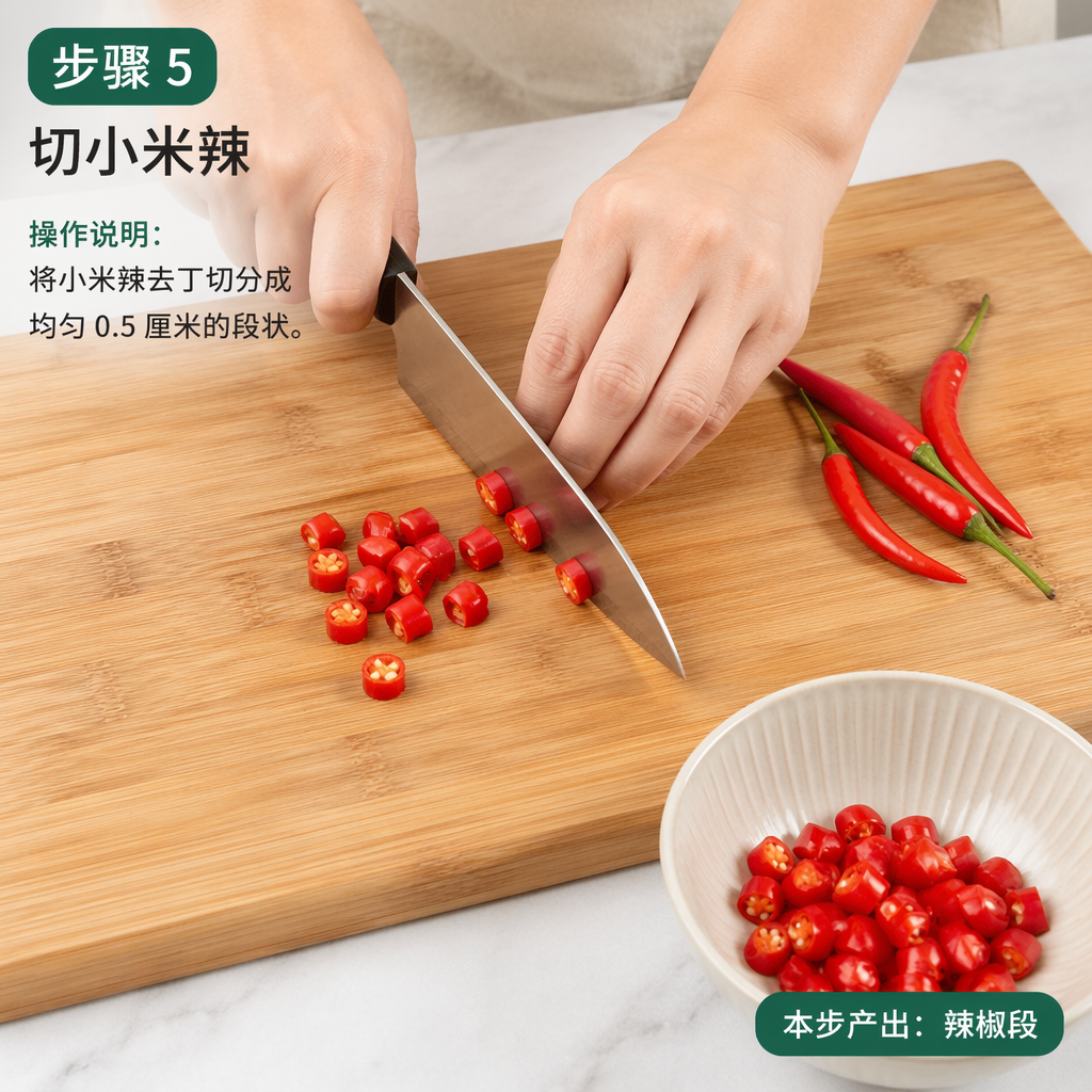 Step 5: Cut the Bird's Eye Chili