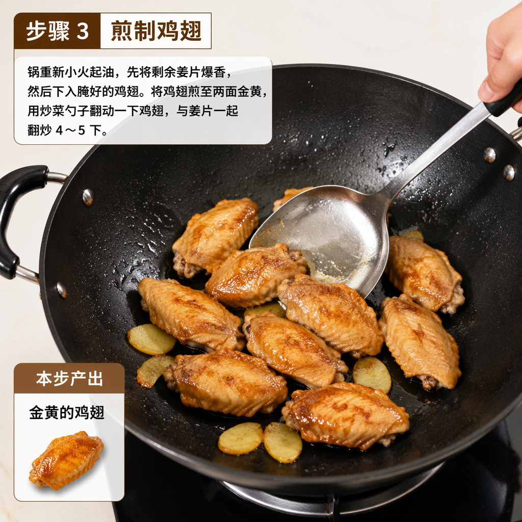 Step 3: Pan-Fry the Chicken Mid-wings