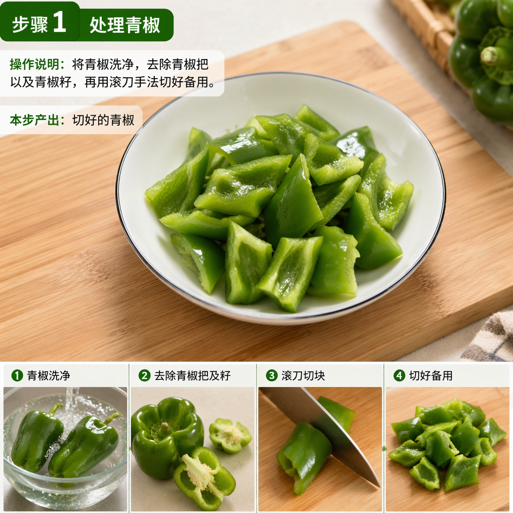 Step 1: Prepare the Green Bell Peppers