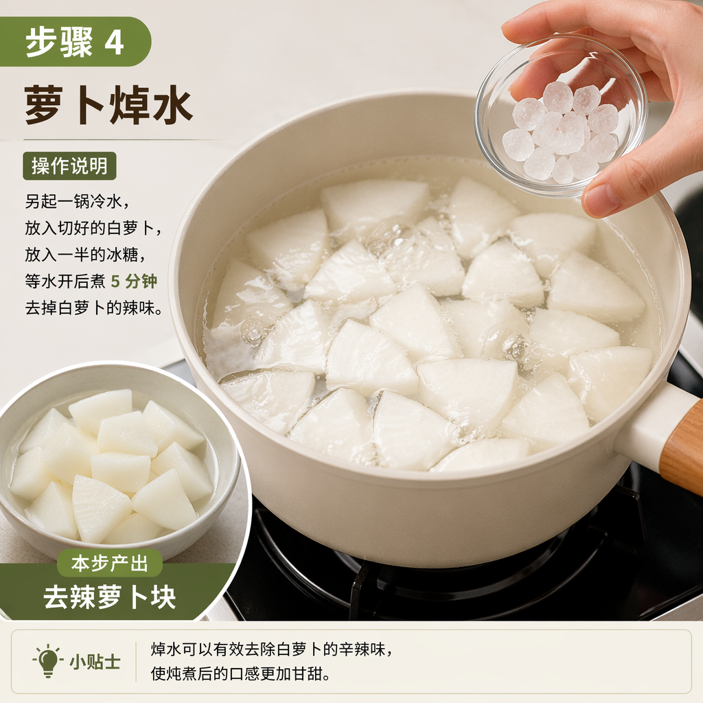 Step 4: Blanch the Daikon Radish