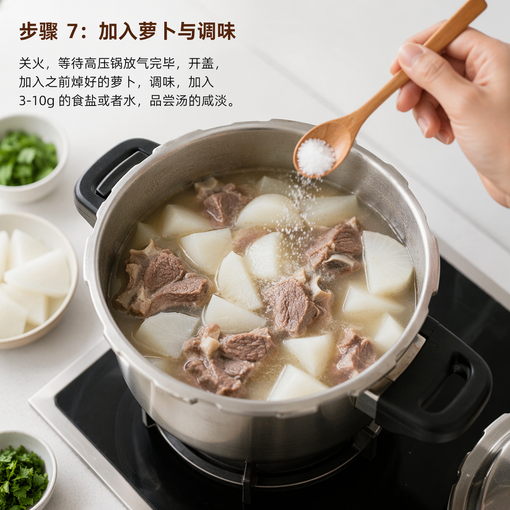 Step 7: Add the Daikon Radish and Season