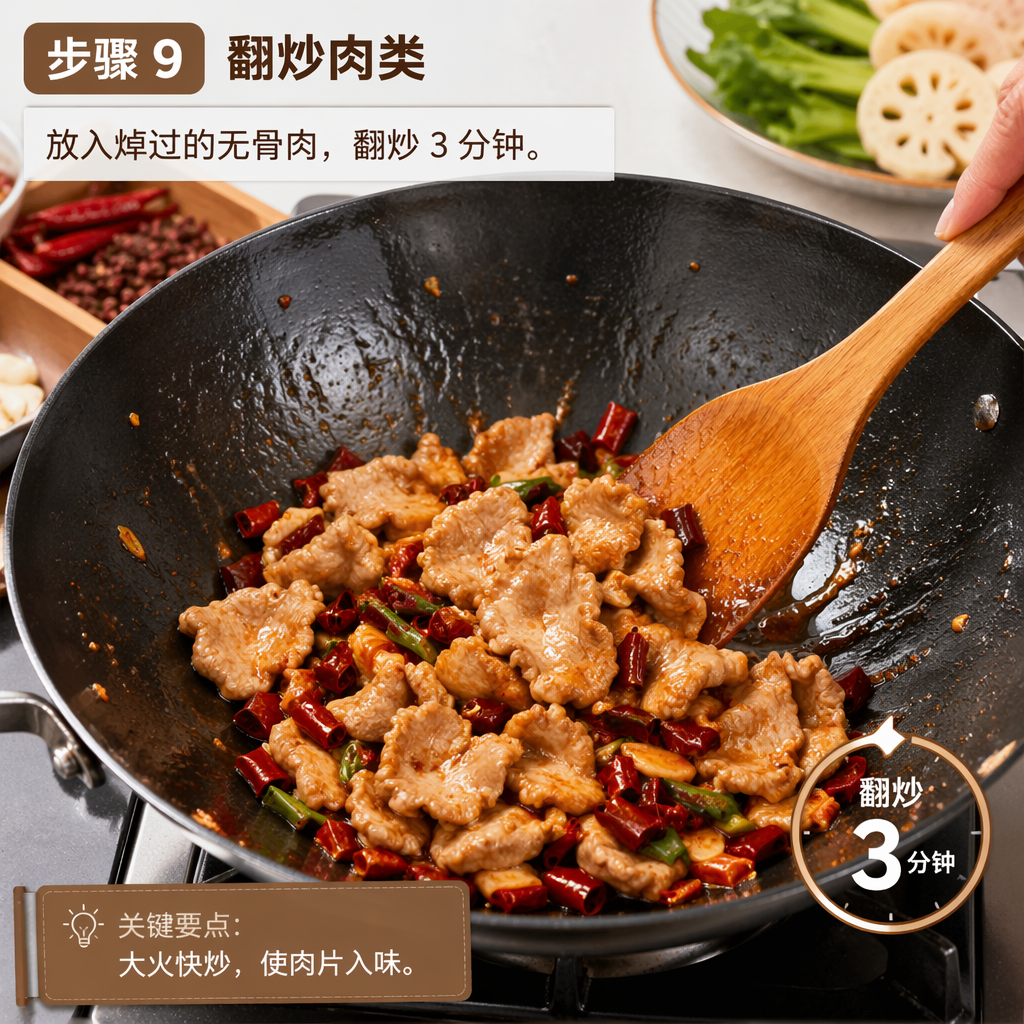 Step 9: Stir-Fry the Meat