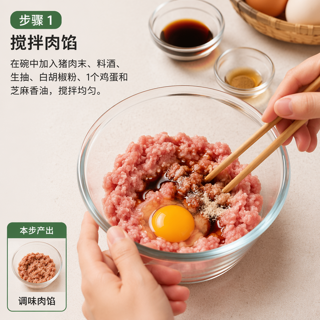 Step 1: Mix the Meat Filling