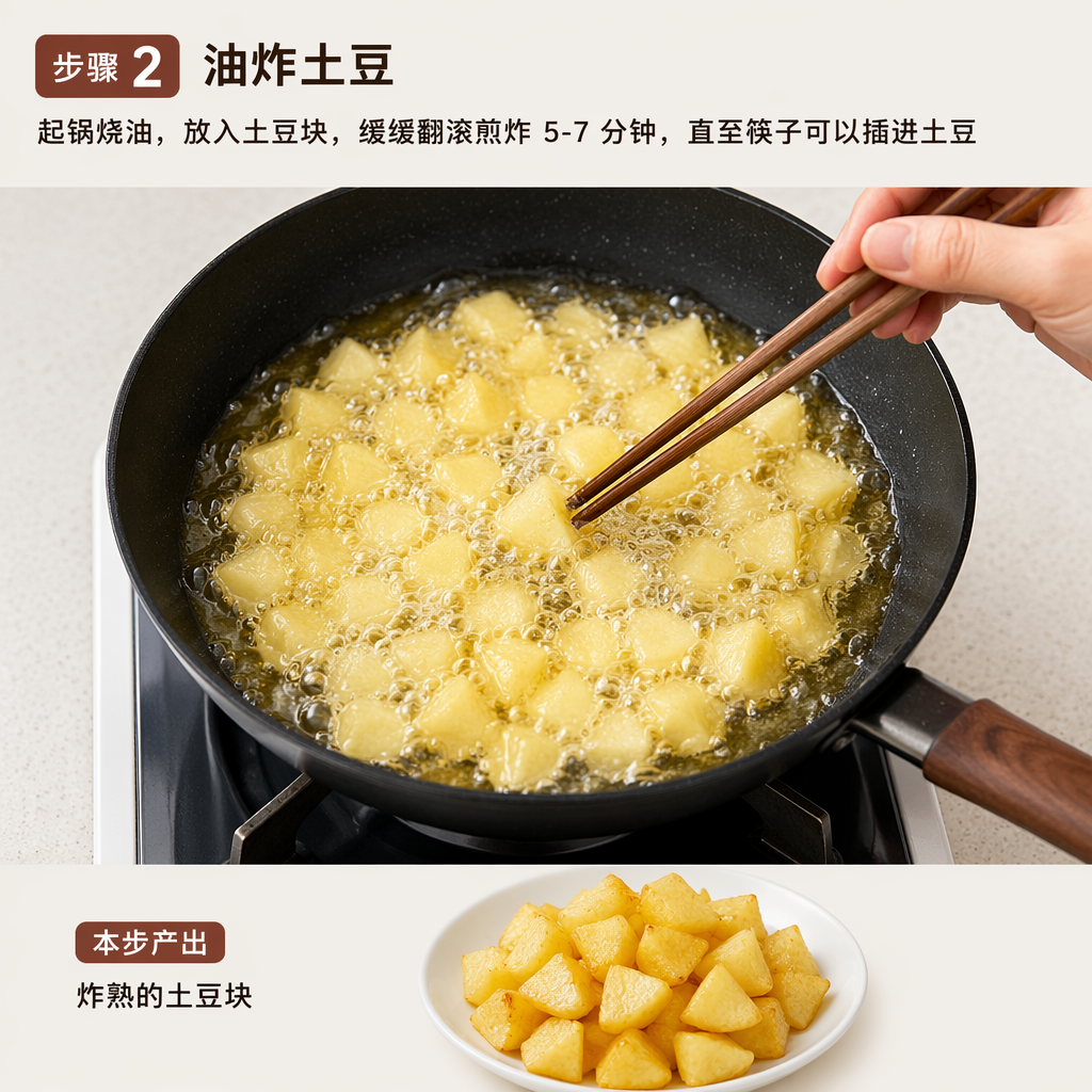Step 2: Deep-Fry the Potatoes