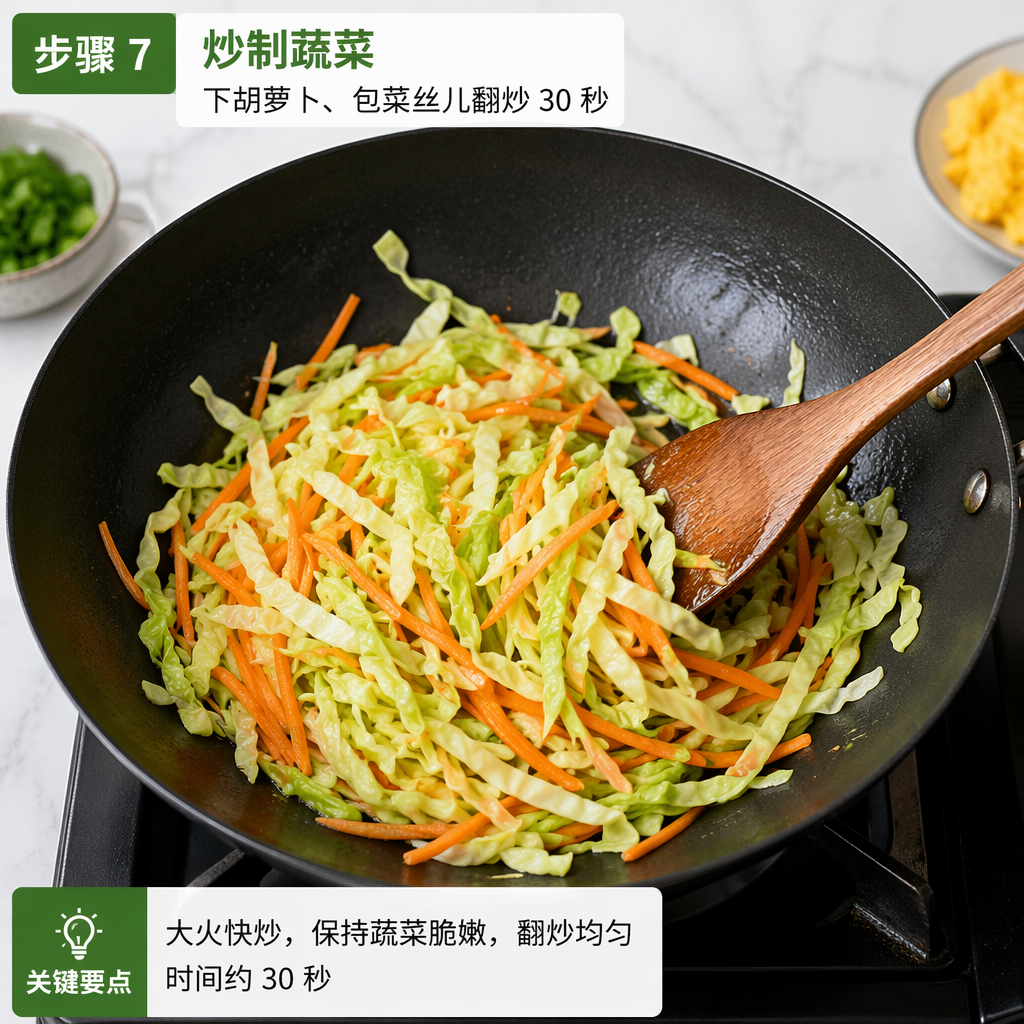 Step 7: Stir-Fry the Vegetables
