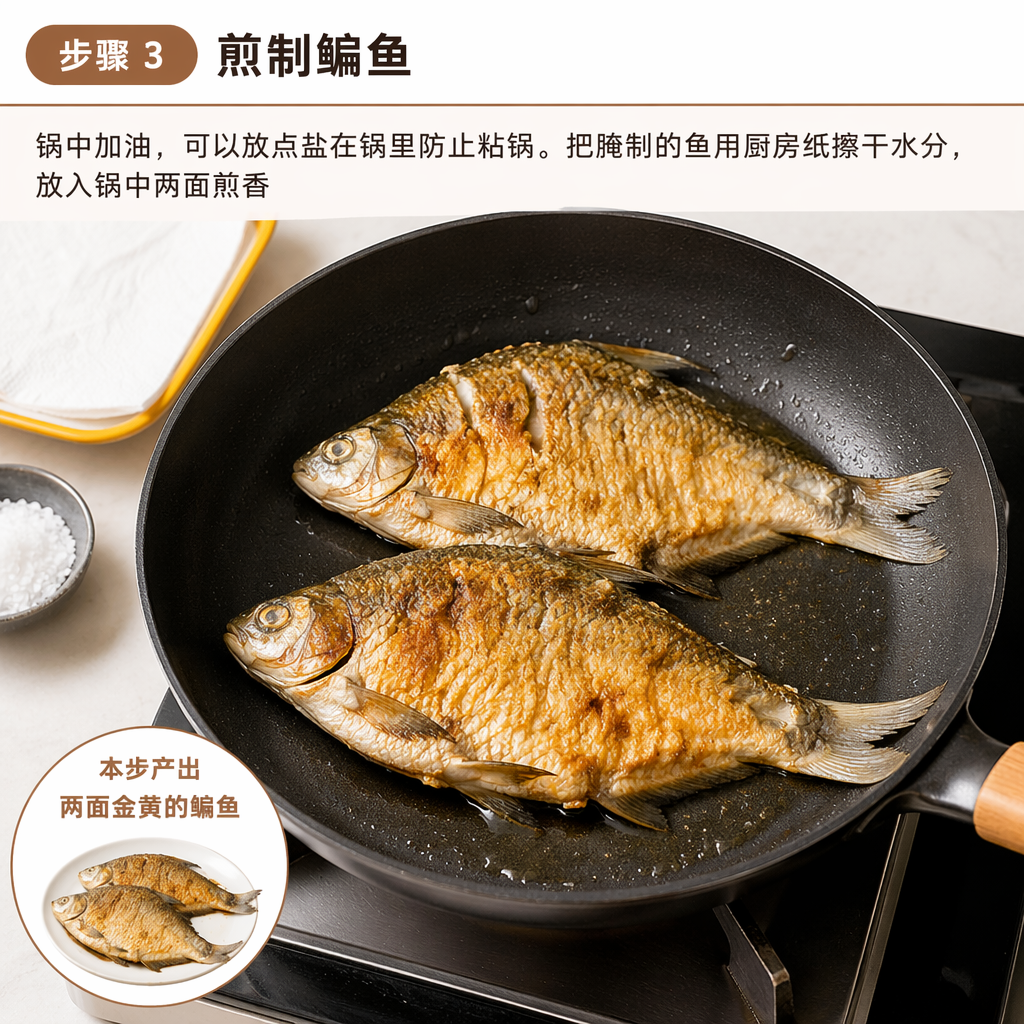 Step 3: Pan-fry the Bream