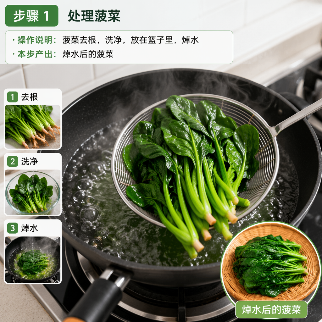 Step 1: Prepare the Spinach