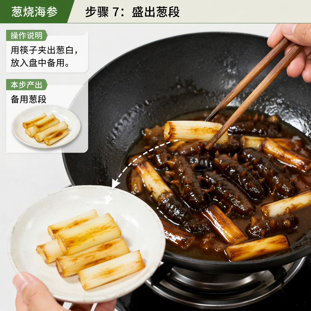 Step 7: Remove the Scallion Segments