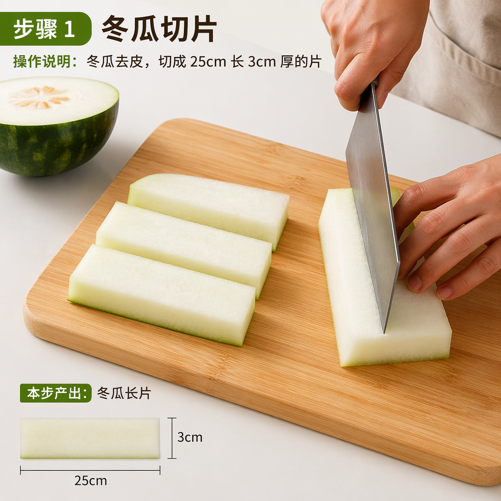 Step 1: Slice the Winter Melon