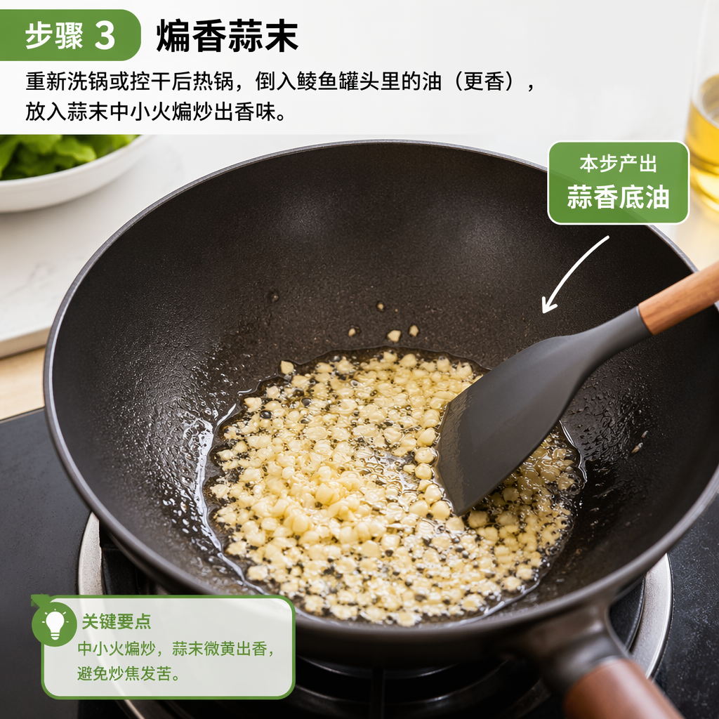 Step 3: Fry the Garlic