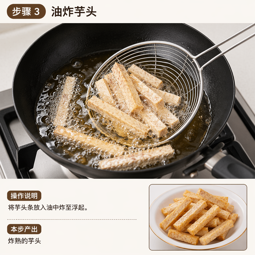 Step 3: Deep-Fry the Taro