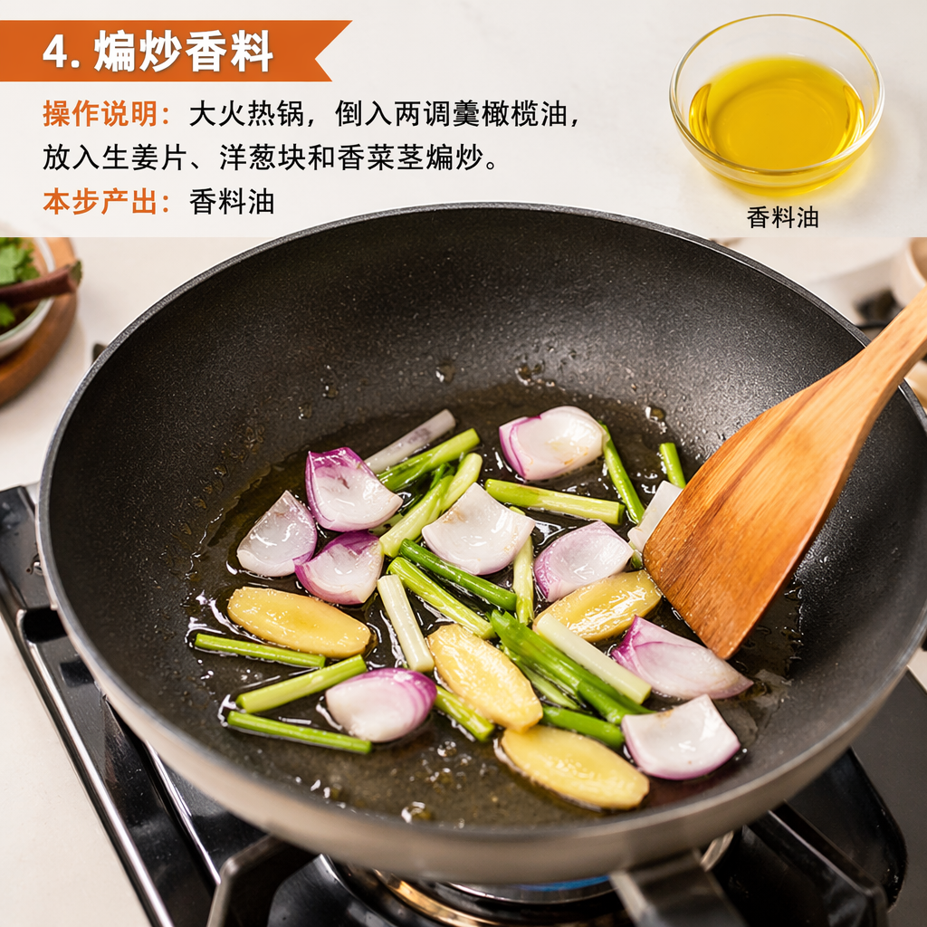 Step 4: Sauté Aromatics