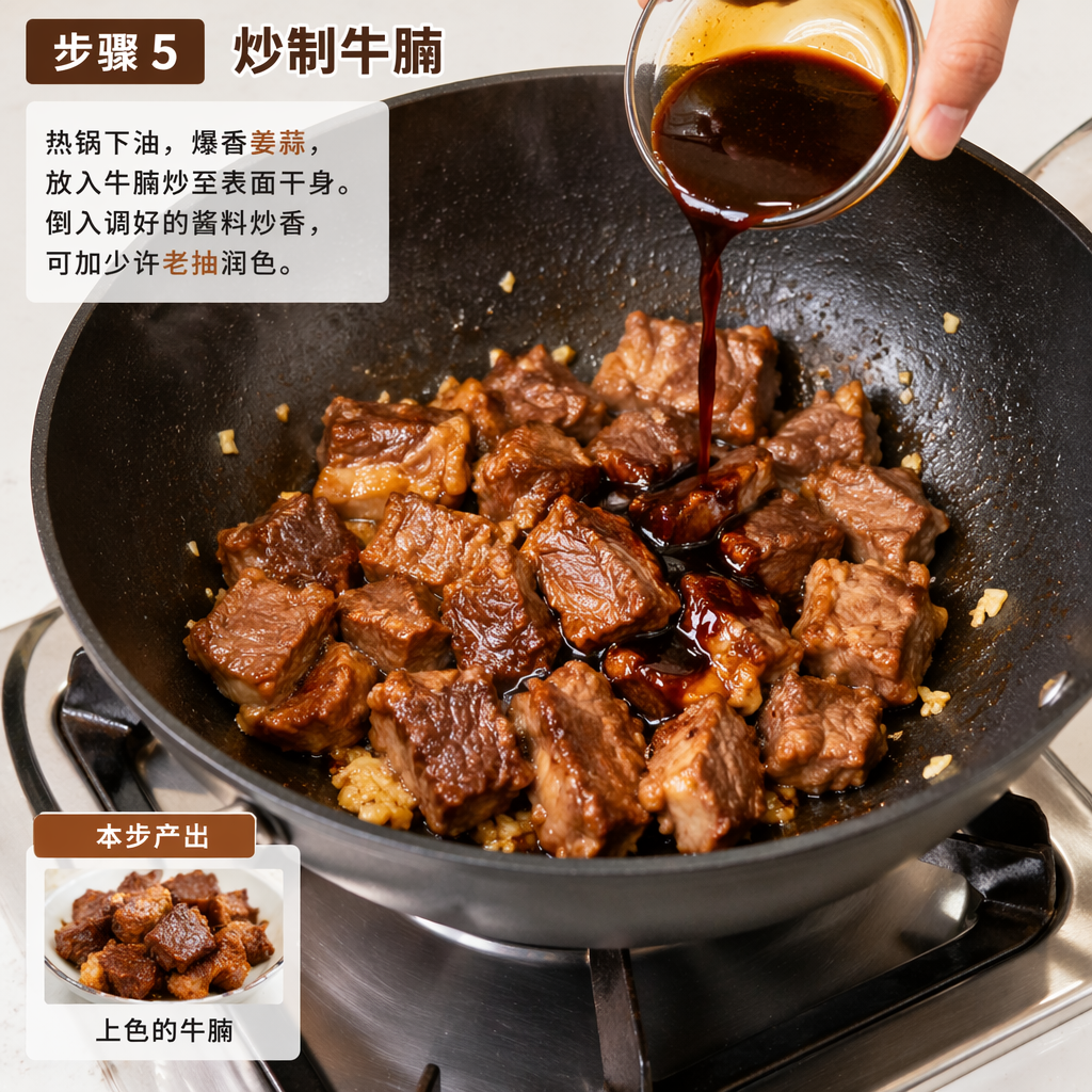 Step 5: Stir-Fry the Beef Brisket