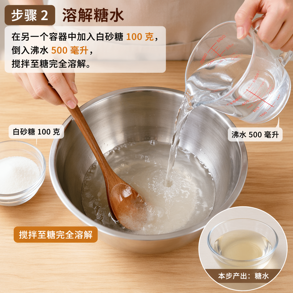 Step 2: Dissolve the Sugar Syrup