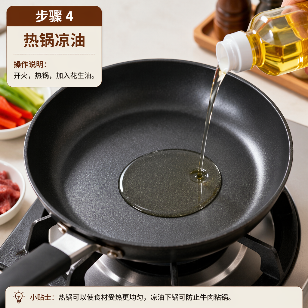 Step 4: Hot Pan, Cool Oil