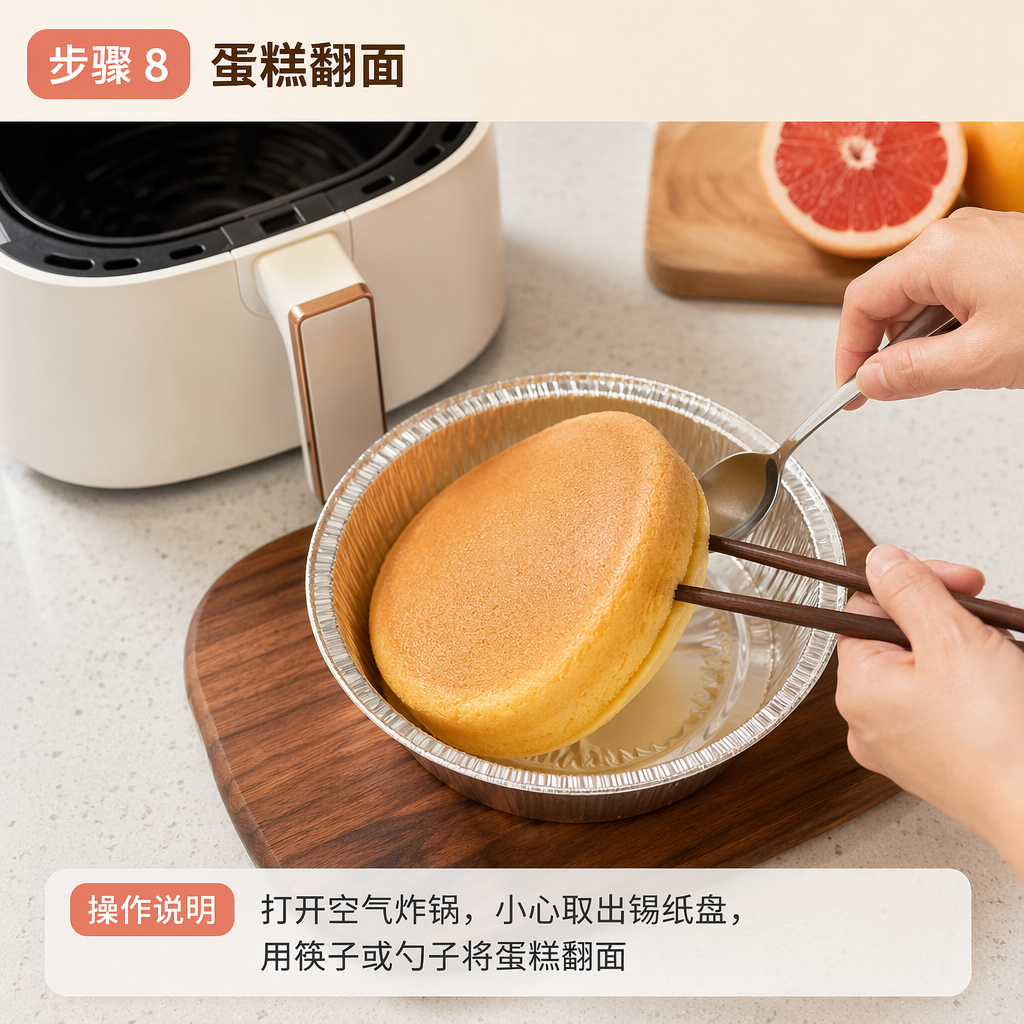 Step 8: Flip the Cake