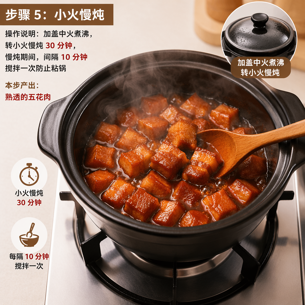 Step 5: Slow-braise on Low Heat
