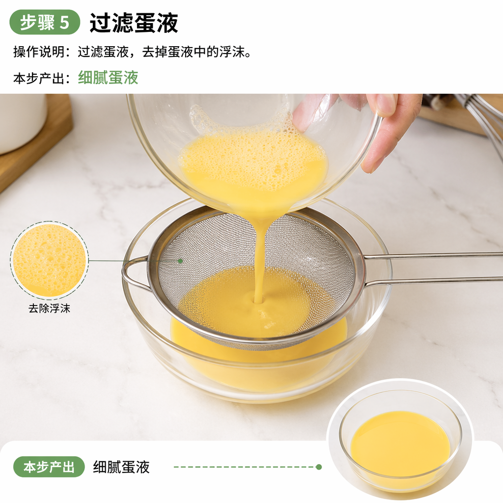 Step 5: Strain the Egg Mixture