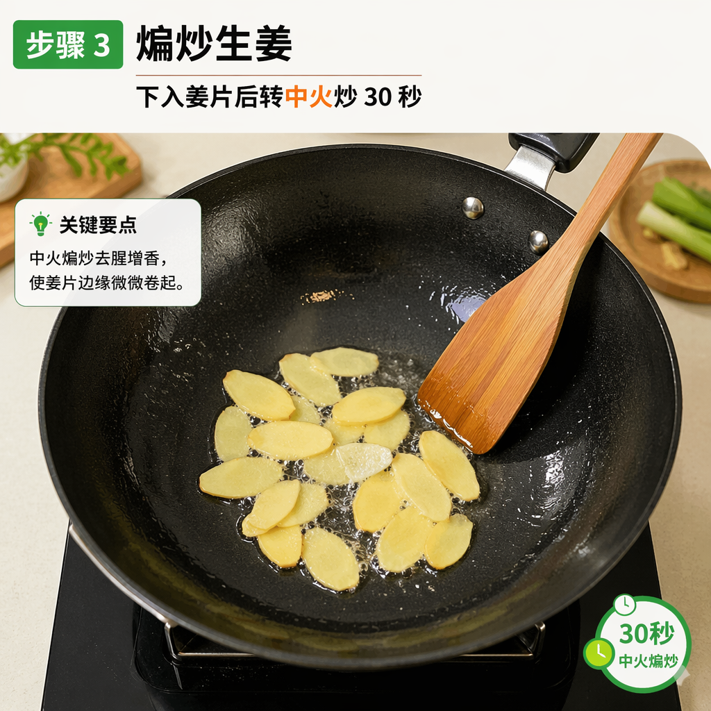 Step 3: Stir-Fry the Ginger
