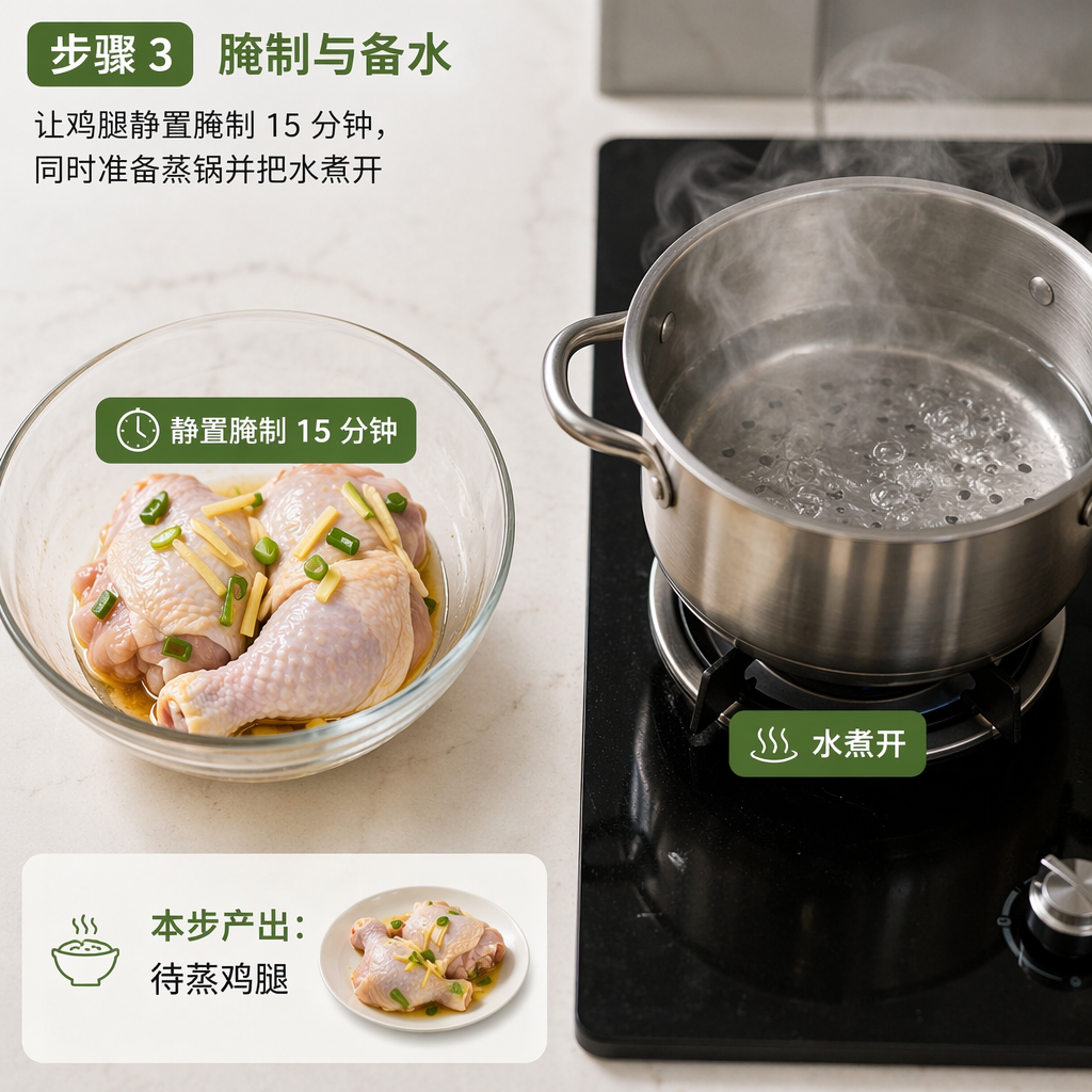 Step 3: Marinate and Prepare Water
