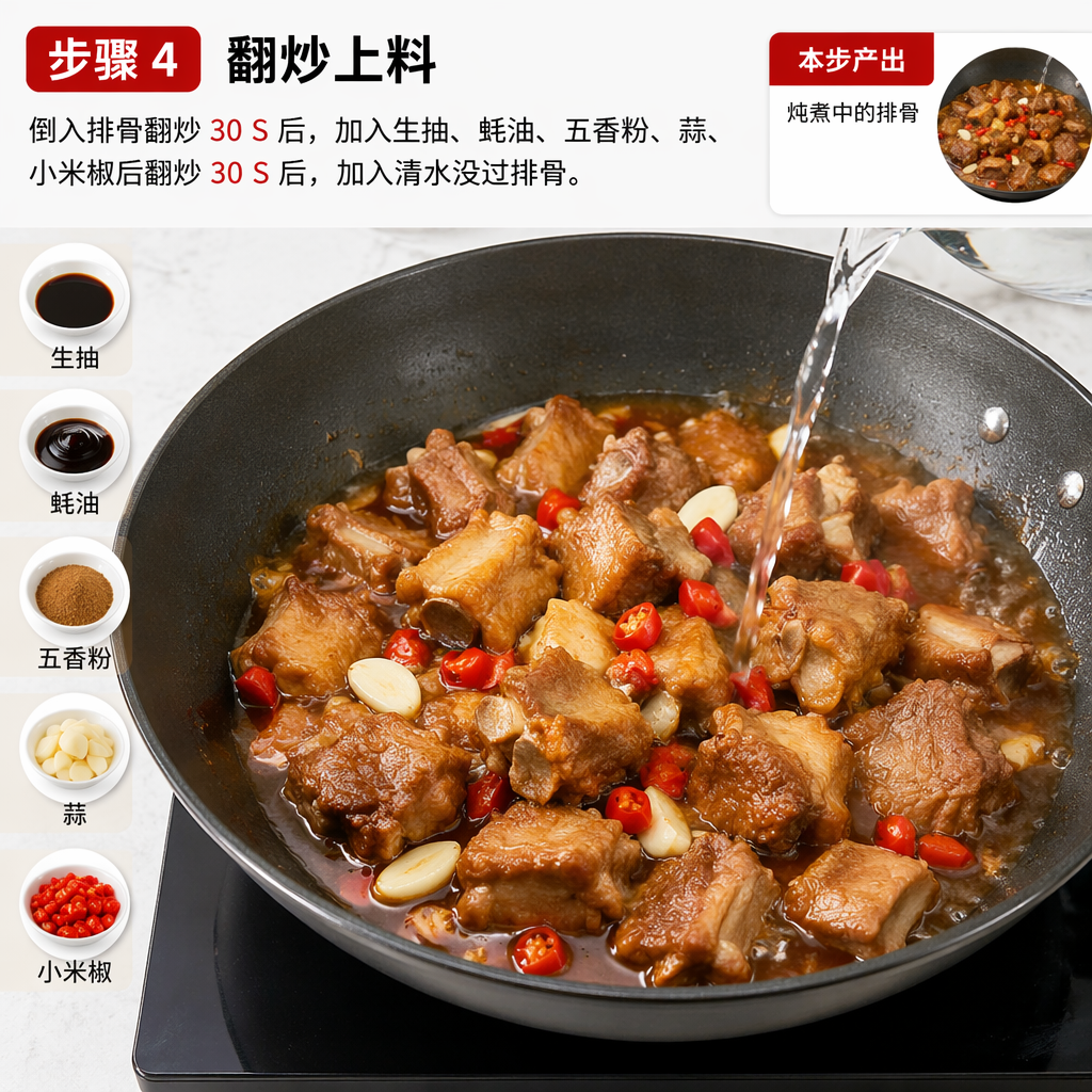 Step 4: Stir-Fry and Add Seasonings
