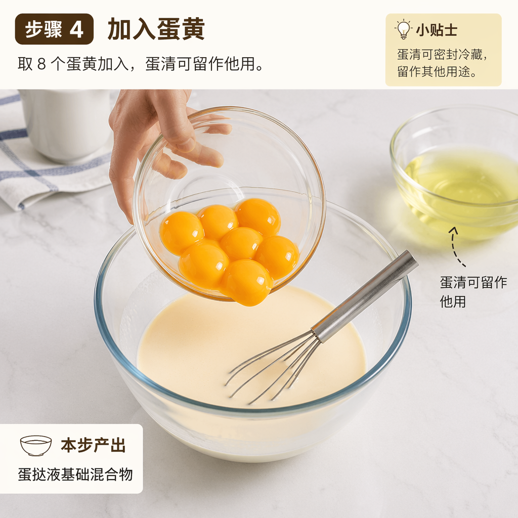 Step 4: Add Egg yolks
